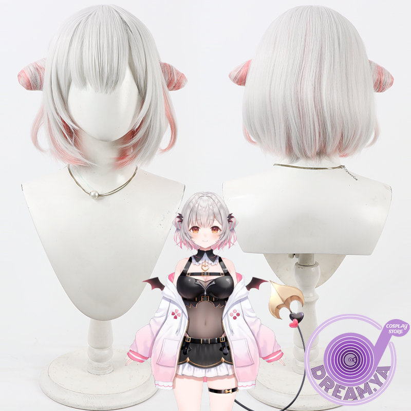 Anime Cosplay Pink - Suou Patra Cosplay Wig Vtuber Gray