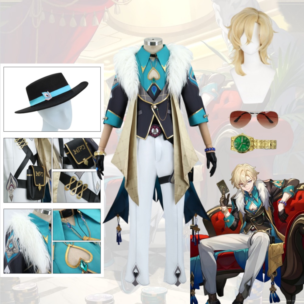 Anime Cosplay Glasses - Honkai: Star Rail Aventurine Cosplay Costume