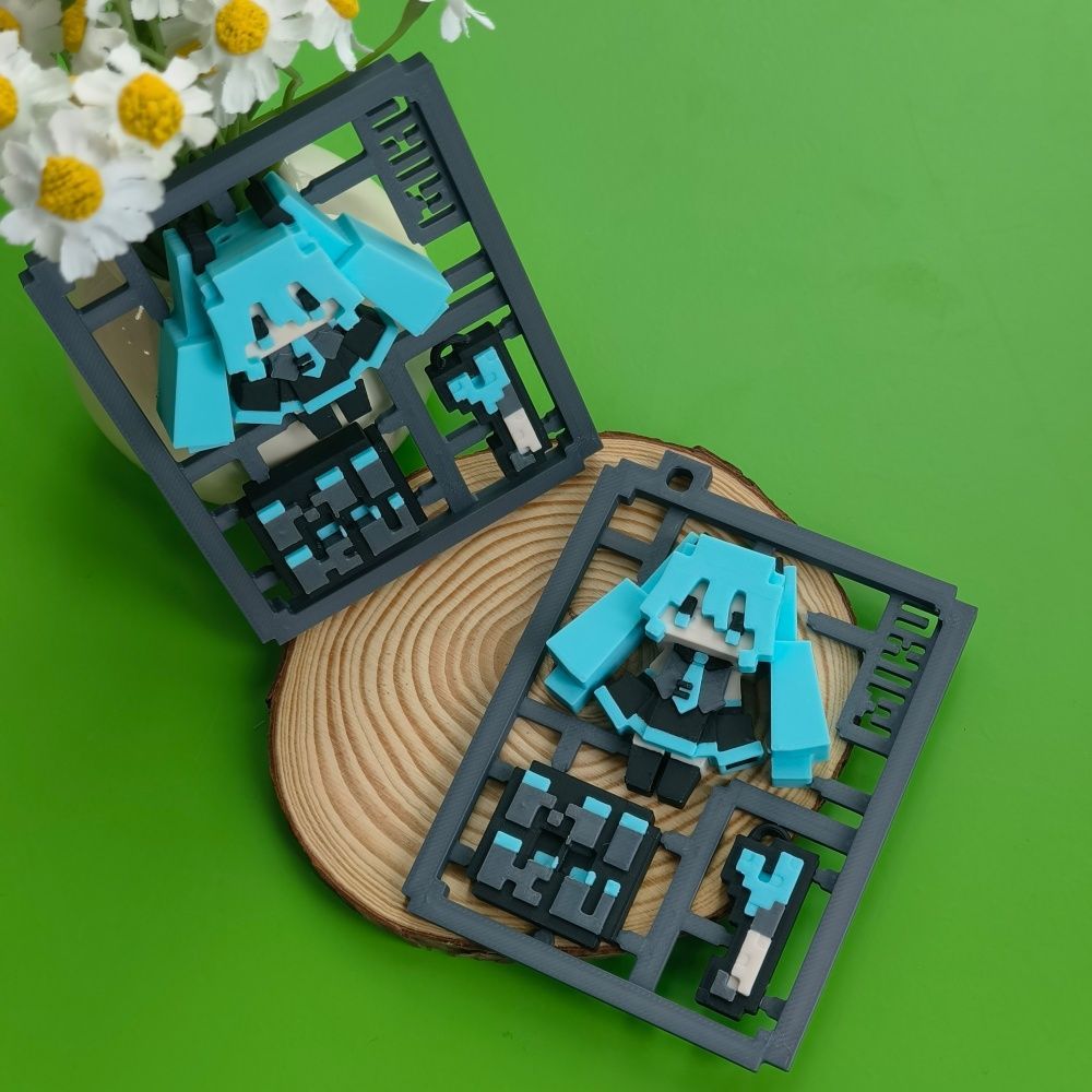 Cosplay Anime N - 3D Printed Cute Pixel Hatsune Miku