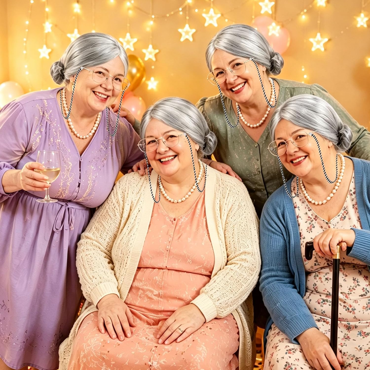 Fat Old Lady Costume Set Fake  - огляд і ціна Anime Cosplay Glasses