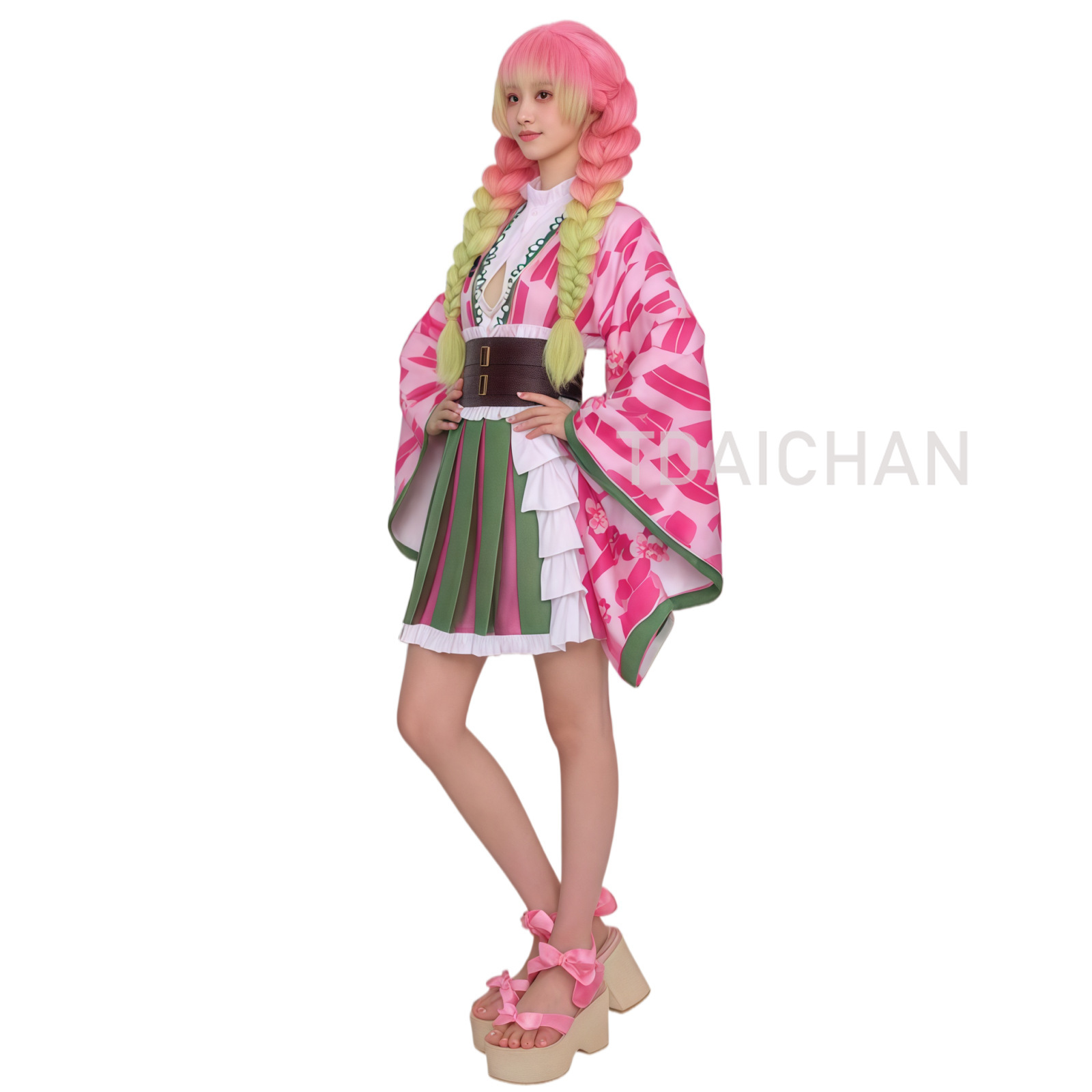 Anime Kanroji Mitsuri Cosplay  - огляд і ціна Cosplay Anime Pink Hair